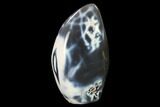 Free-Standing, Polished Blue and White Agate - Madagascar #140380-2